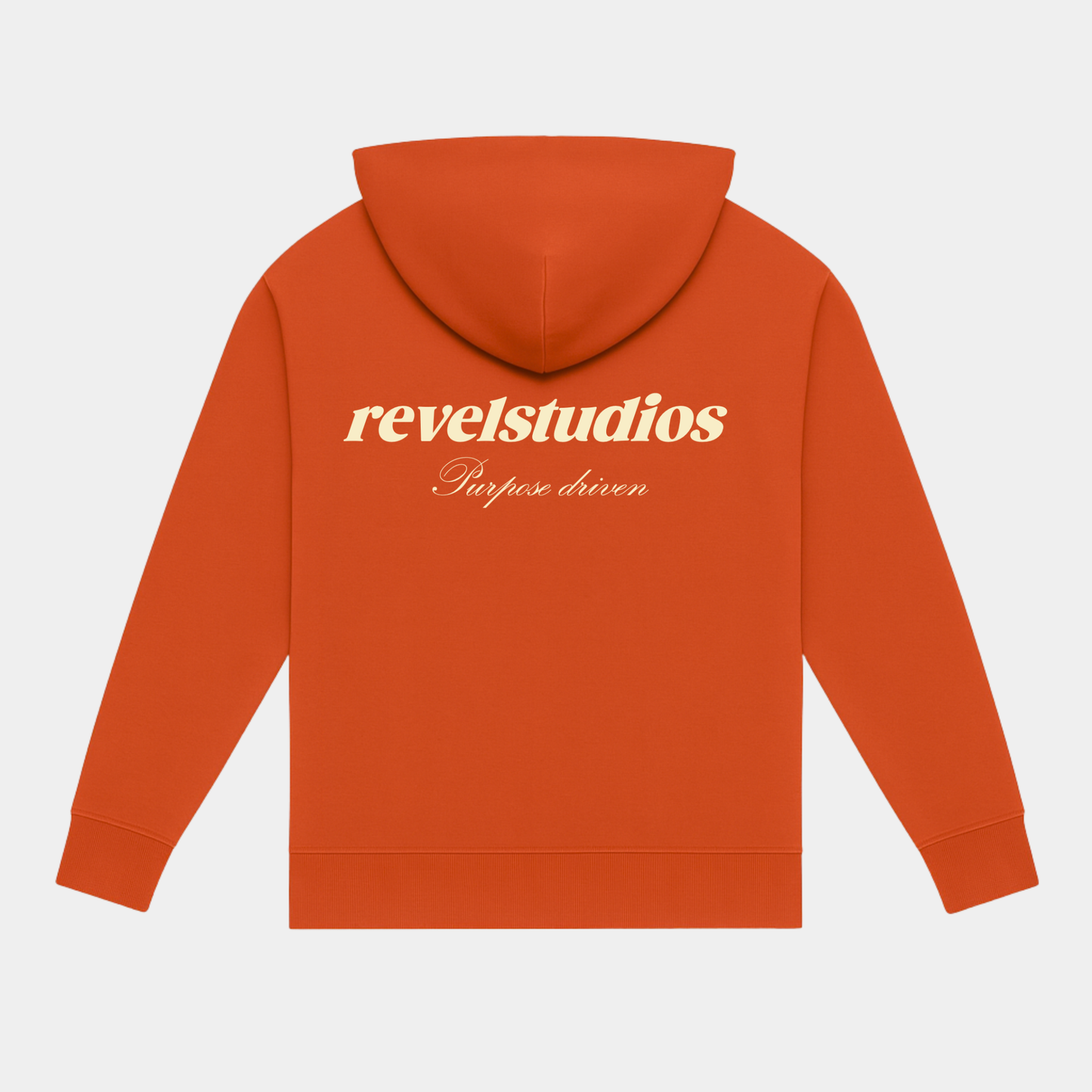 Sudadera naranja de algodón con logo de revelstudios purpose driven en beige