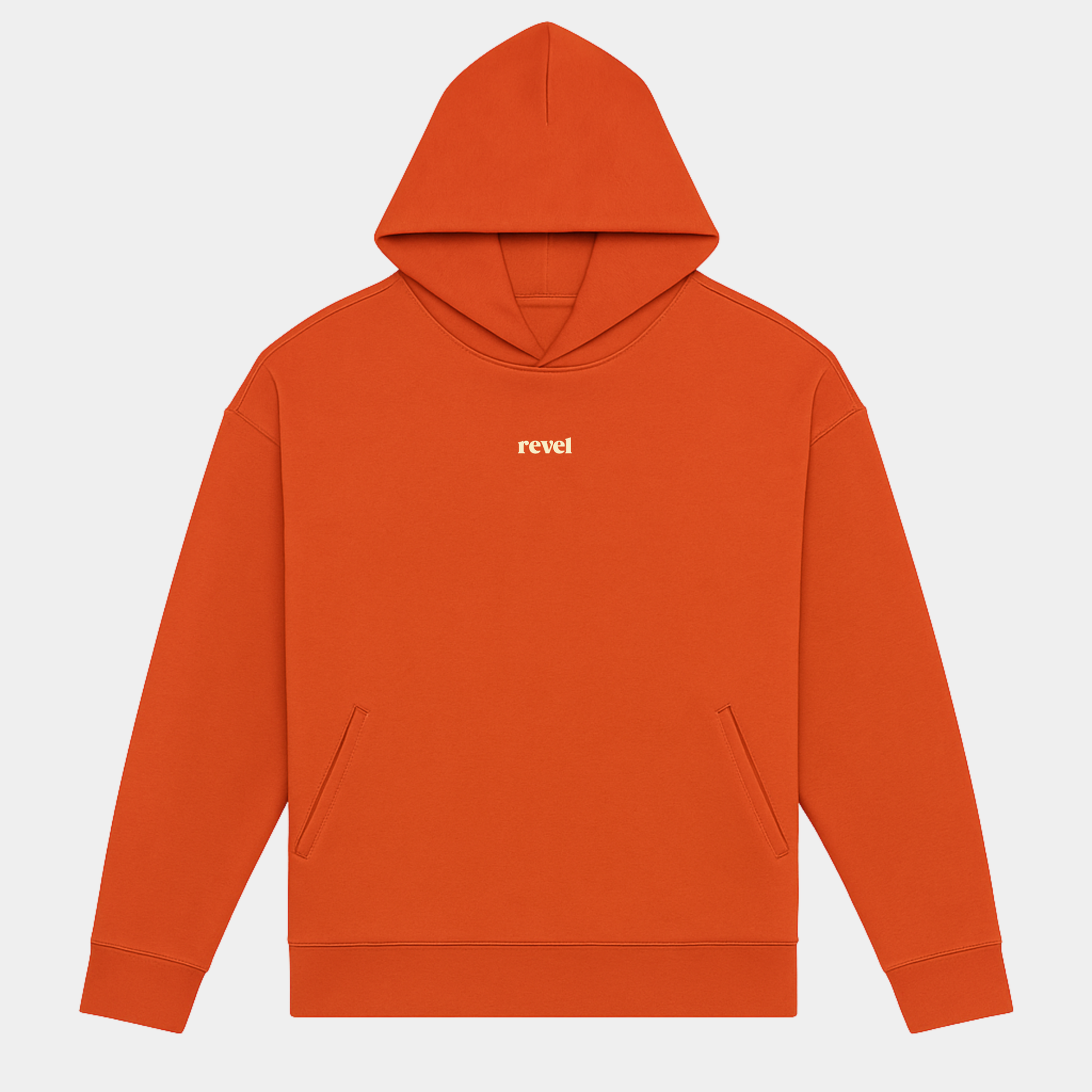 Sudadera naranja de algodón con logo de revelstudios purpose driven en beige