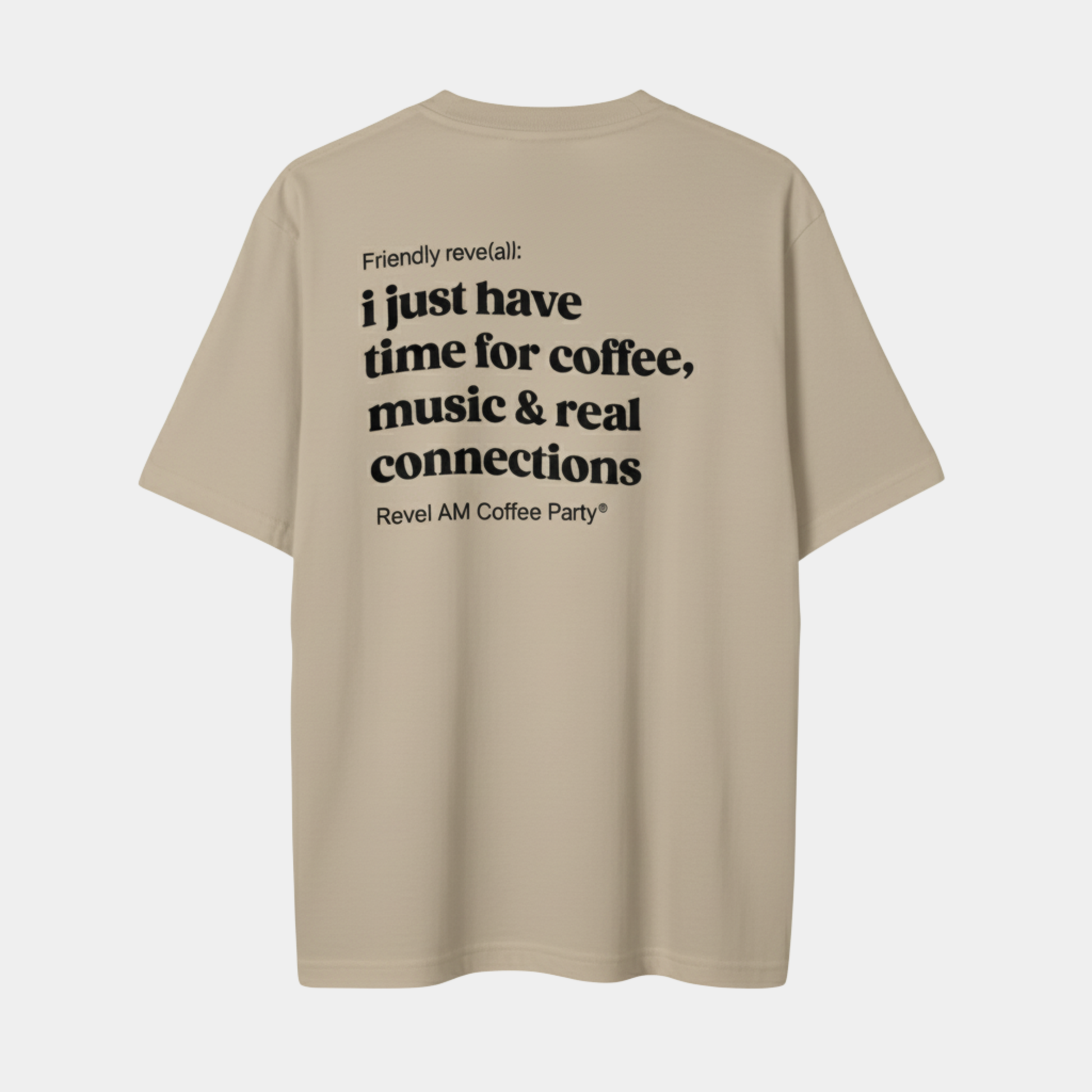 real connections oversize tee en su versión beige