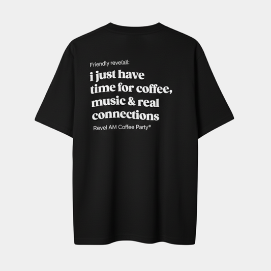 real connections oversize tee en su versión negra