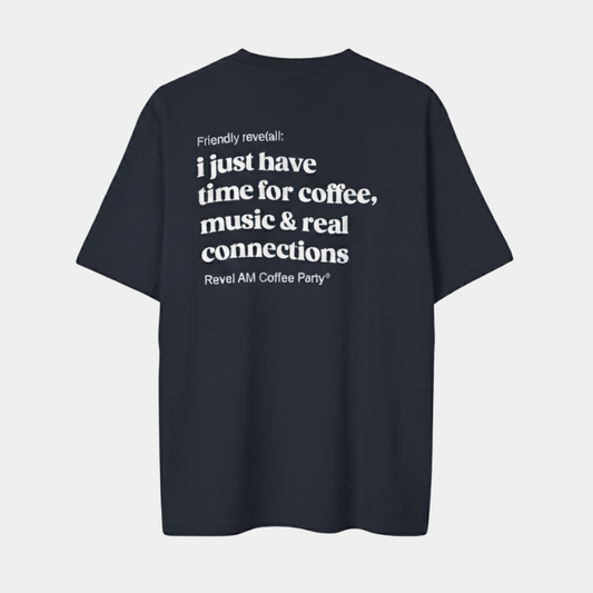 real connections oversize tee en su versión azul