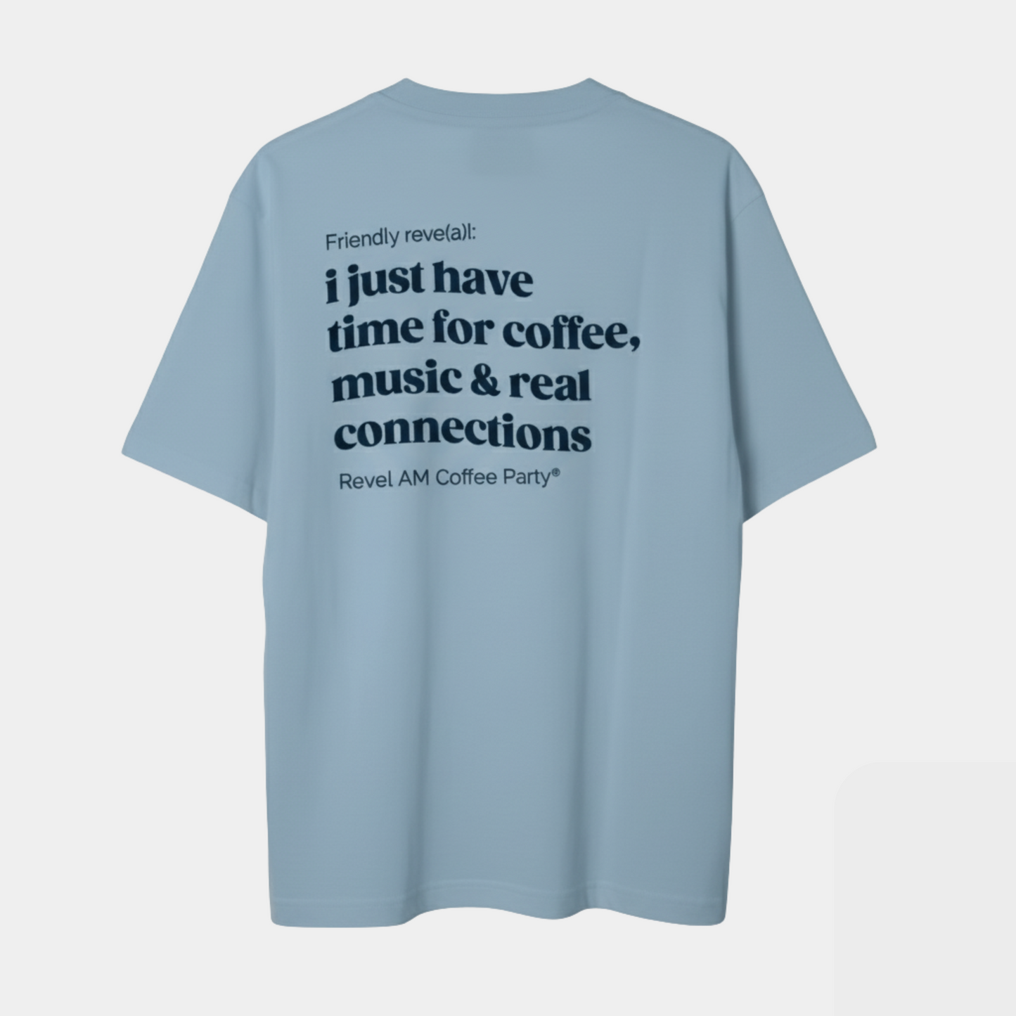 real connections oversize tee soft blue