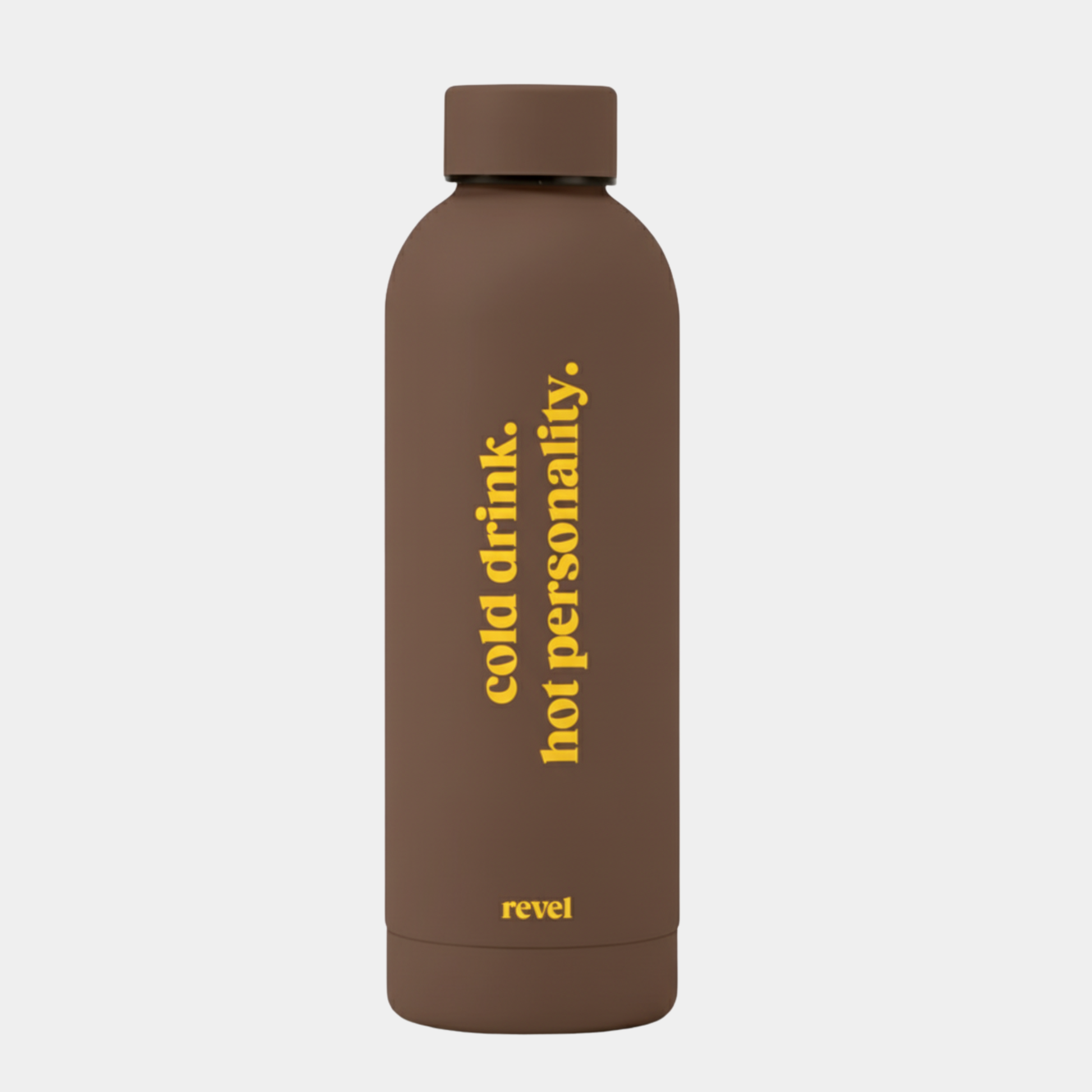 cold drink hot personality revel bottle en color marrón