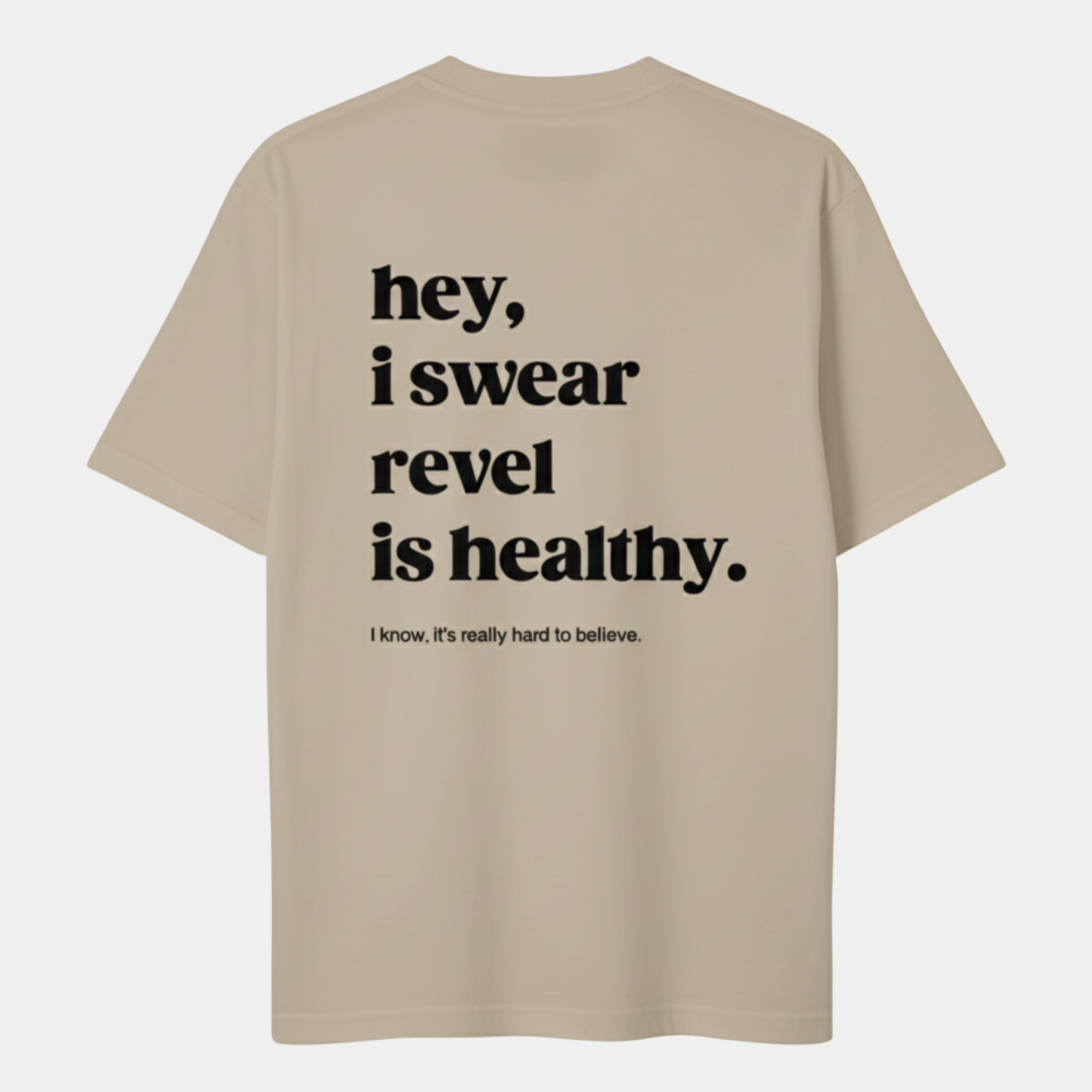 revel is healthy oversize tee en su versión beige