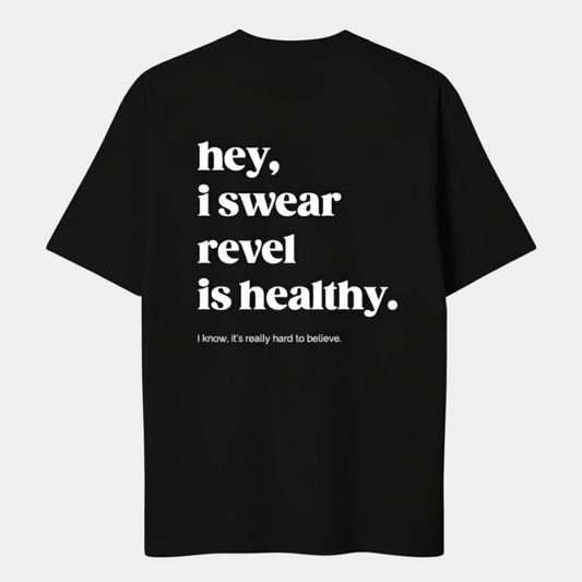 revel is healthy oversize tee en su versión negra