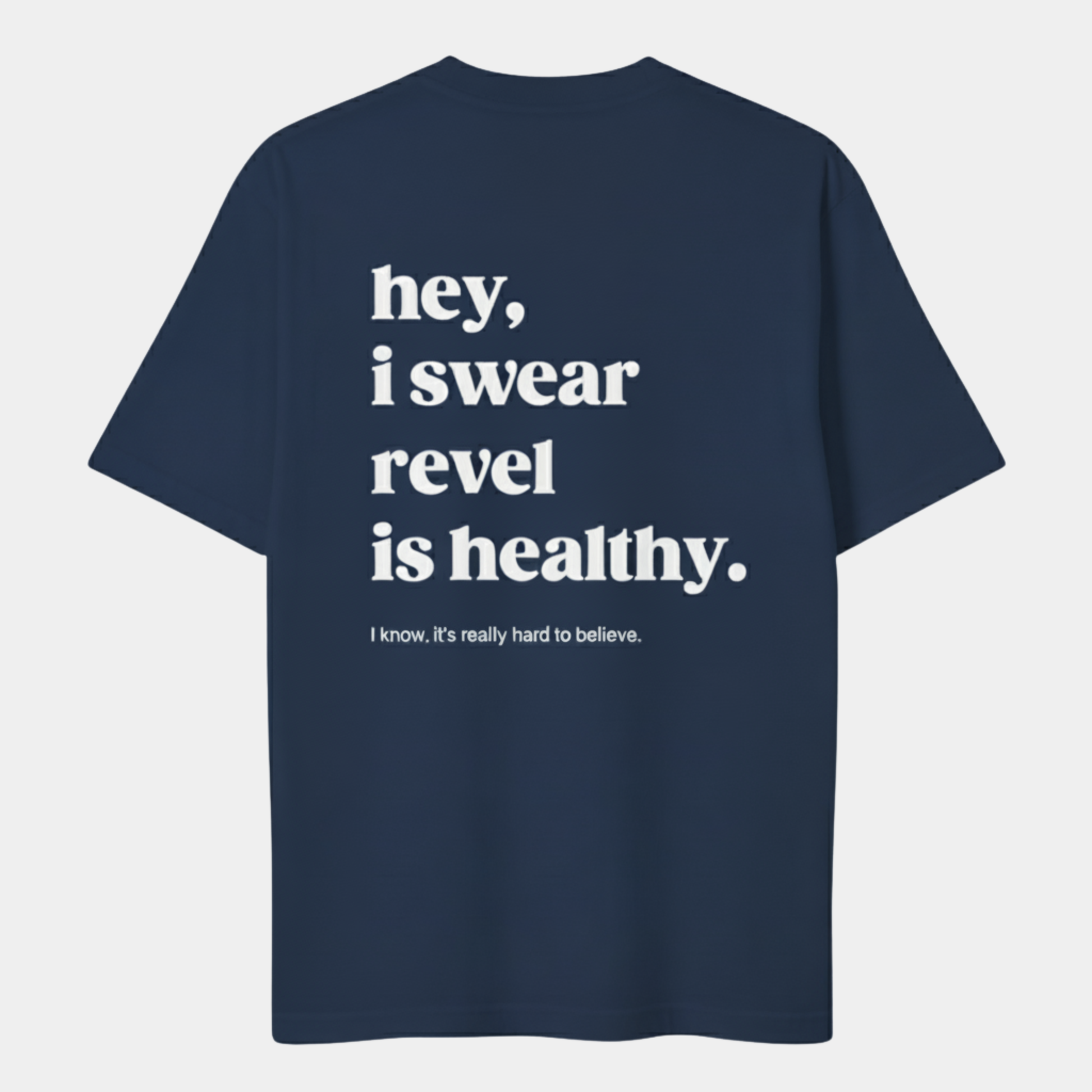 revel is healthy oversize tee en su versión azul