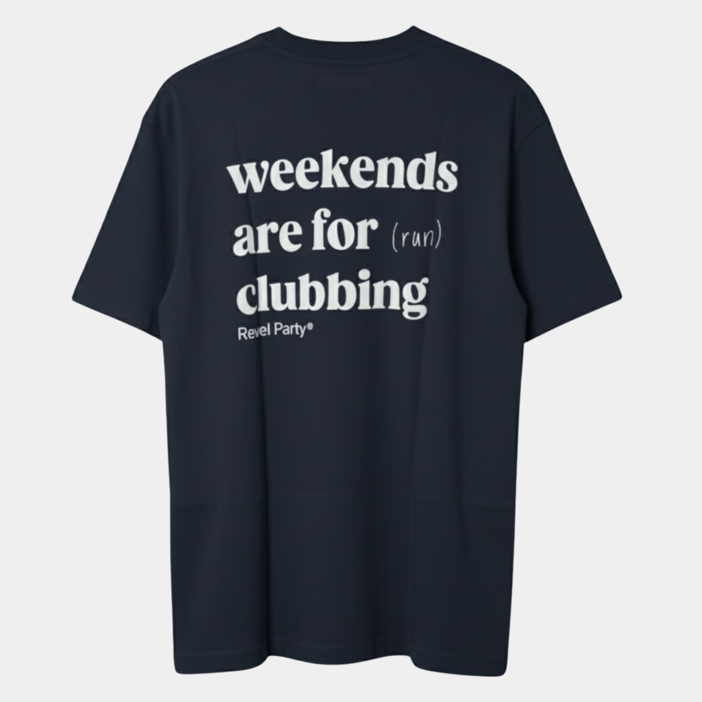 run clubbing oversize tee en su versión azul