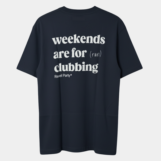 run clubbing oversize tee en su versión azul